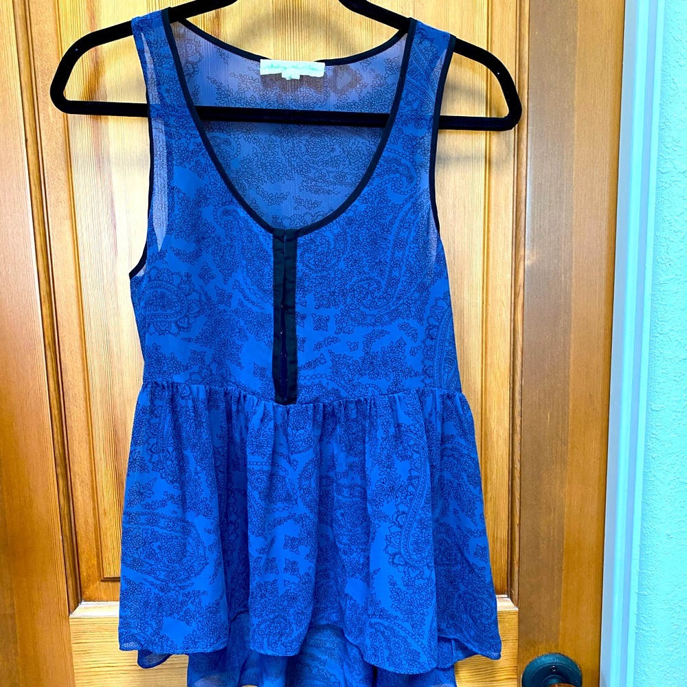 Staring at stars S sheer ruffles Anthropologie top